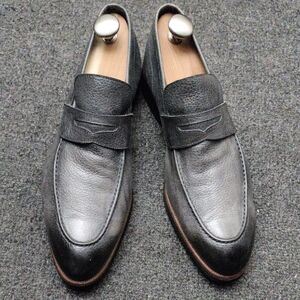 Di Bianco Gray Leather Loafers